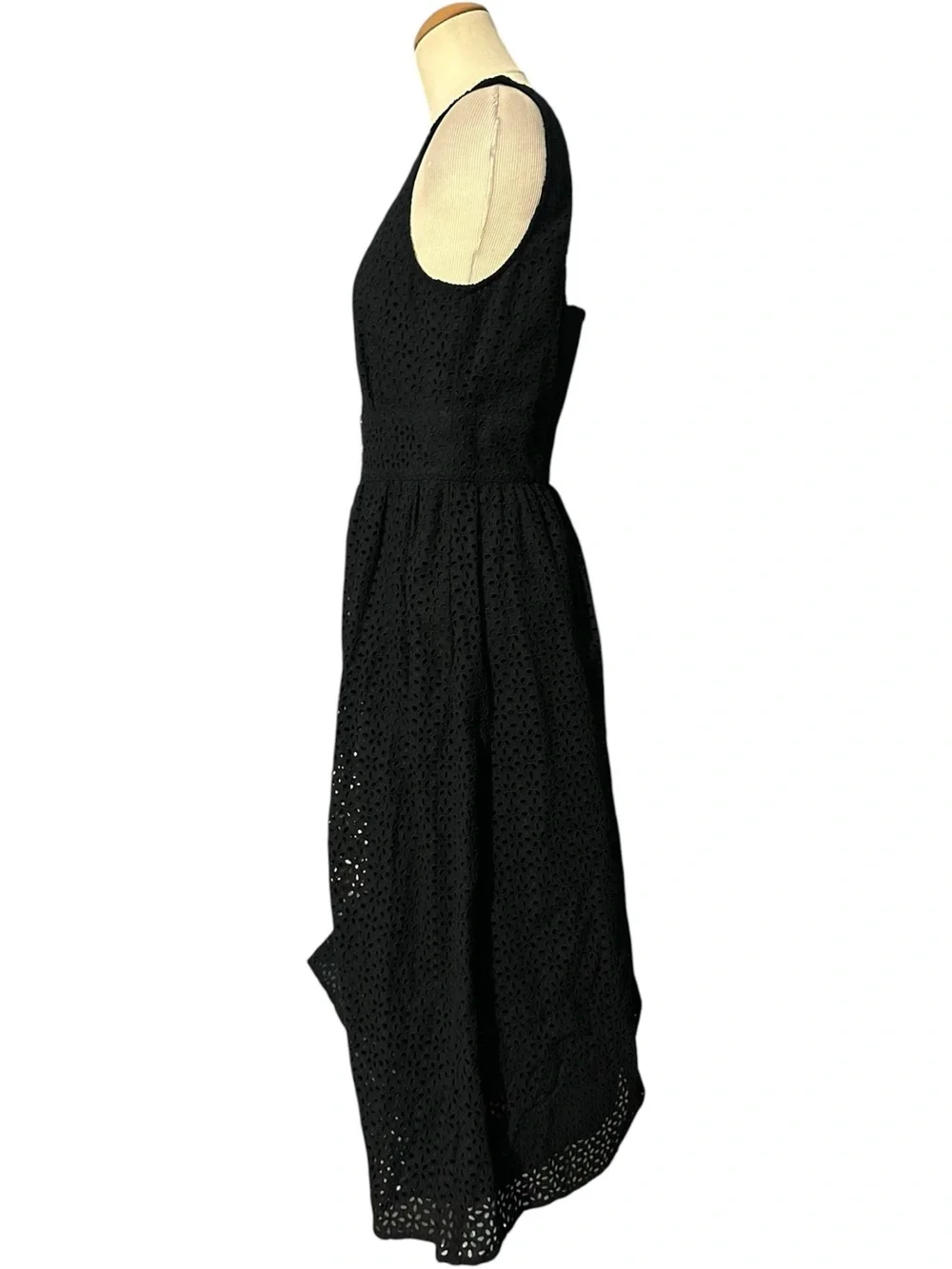 J.Crew Sleeveless Eyelet Button-Front Maxi Dress Black Size 8